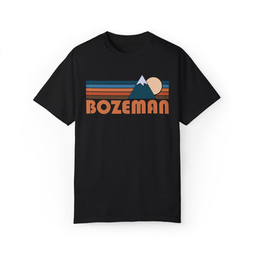 Buy black Bozeman, Montana Graphic Tee, Comfort Colors Retro Unisex Bozeman T shirt, Mountain Adventure Shirt