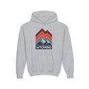 Wyoming Youth Hoodie - Retro Mountain Wyoming Youth Sweatshirt-2