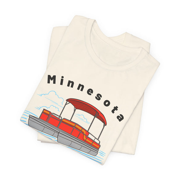 Minnesota T Shirt - Retro Pontoon Boat Minnesota Tee