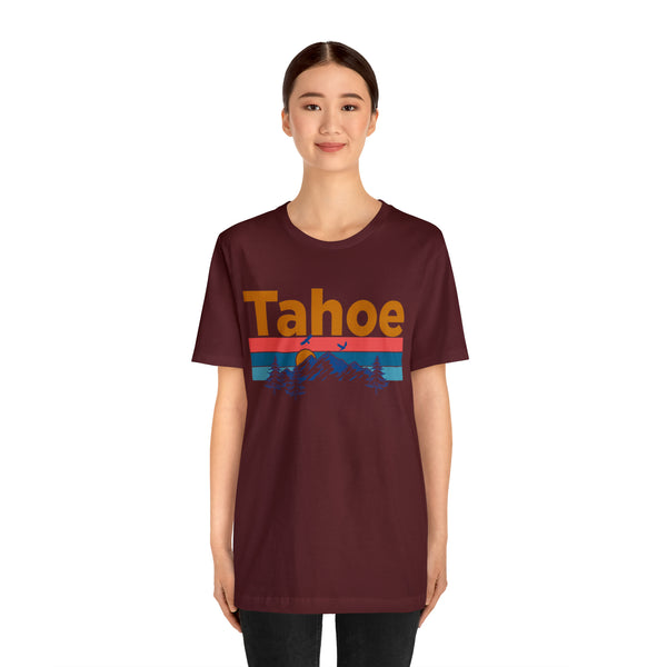 Tahoe, California Shirt - Mountain Sunset Unisex Tahoe T-Shirt