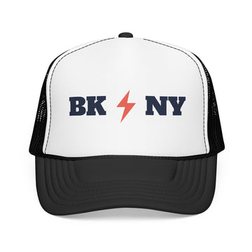 Brooklyn, New York Retro Trucker Hat - Lightning Foam Cap - Lightning - 0