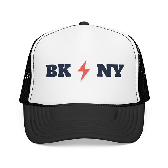 Brooklyn, New York Retro Trucker Hat - Lightning Foam Cap