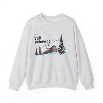 Vail, Colorado Sweatshirt - Unisex Retro Ski Mountain Gondola Vail Sweatshirt - 0