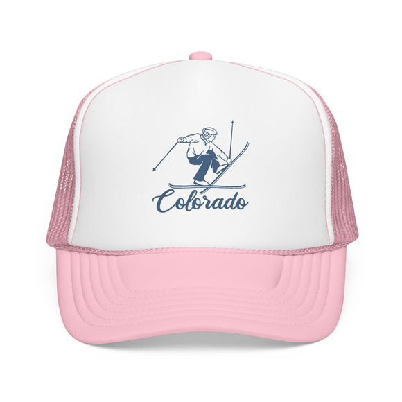 Colorado Snow Ski Trucker Hat — Retro Skier Foam Cap