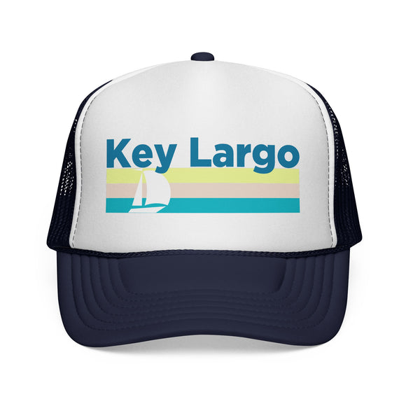 Key Largo, Florida Retro Sailboat Trucker Hat