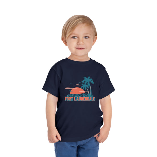 Fort Lauderdale, Florida Toddler T-Shirt - Retro Palm Tree Toddler Fort Lauderdale Shirt