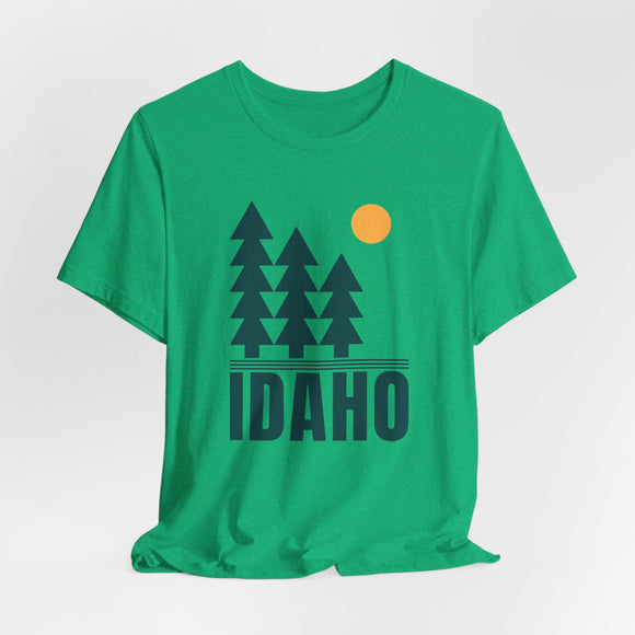 Idaho T Shirt - Retro Trees Idaho Tee