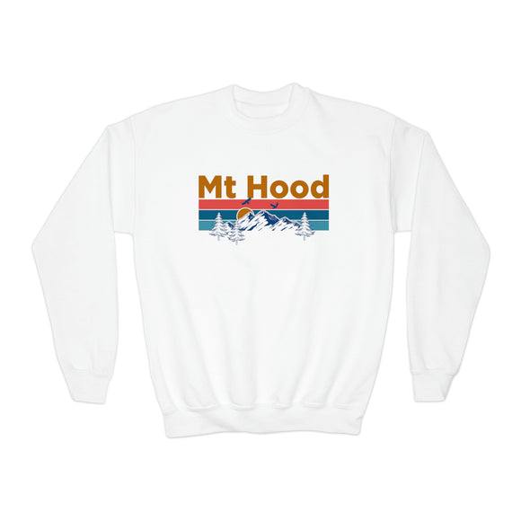 Mt Hood, Oregon Youth Sweatshirt - Unisex Kid's Mt Hood Crewneck Sweatshirt