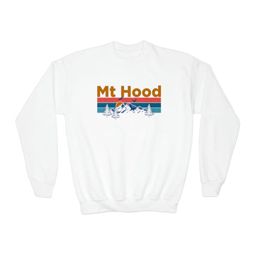 Mt Hood, Oregon Youth Sweatshirt - Unisex Kid's Mt Hood Crewneck Sweatshirt