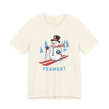 Vermont T Shirt - Ski Snowman Graphic Vermont Tee - 0