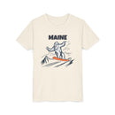 Maine Yeti Snowboard Youth Tee - Kids Skiing Shirt-1