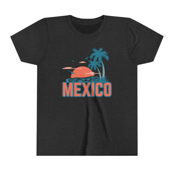 Buy dark-grey-heather Mexico Youth Shirt - Retro Palm Tree Mexico Kid's T-Shirt