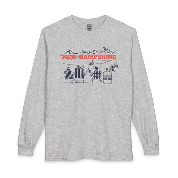 New Hampshire Après-ski Long Sleeve Shirt - Mountain Retro Skiing