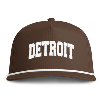 Detroit, Michigan Embroidered Rope Hat - Vintage Sunwashed Rope Cap, Comfort Colors - 0