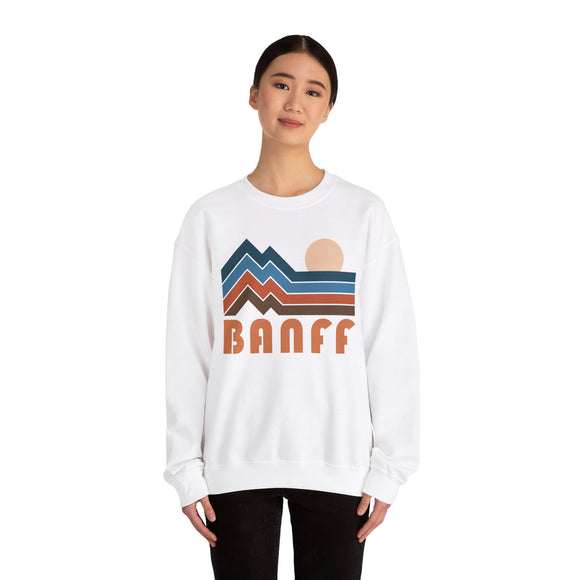 Banff, Canada Sweatshirt Retro Mountains, Banff Unisex Graphic Crewneck