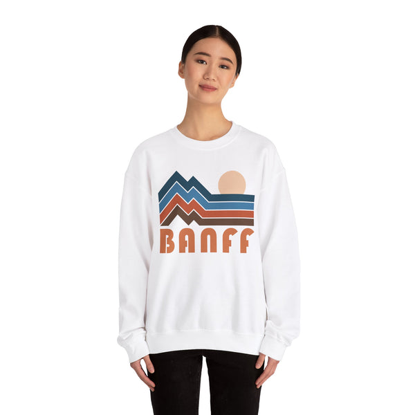 Banff, Canada Sweatshirt Retro Mountains, Banff Unisex Graphic Crewneck