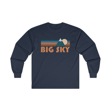 Buy navy Big Sky, Montana Long Sleeve Shirt - Retro Unisex Big Sky Long Sleeve Tee