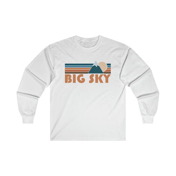 Buy white Big Sky, Montana Long Sleeve Shirt - Retro Unisex Big Sky Long Sleeve Tee