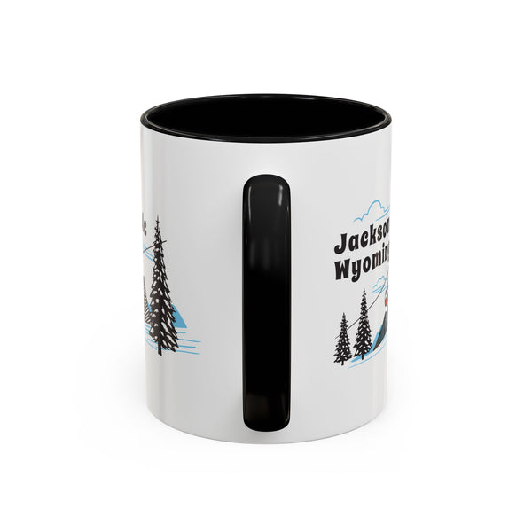 Jackson Hole, Wyoming Retro Snow Skiing Mountain 11 oz Mug, Ski Lodge Decor Coffee Cup, Mountain Gondola  Lover Gift, Retro Skiing Mug