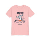 Stowe, Vermont Yeti Snowboard Youth Tee - Kids Skiing Shirt-5