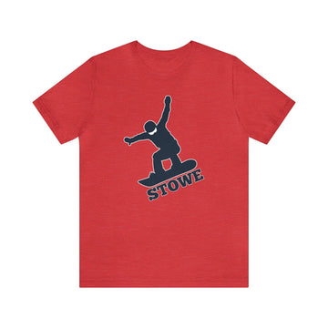 Buy heather-red Stowe, Vermont T-Shirt - Snowboard Unisex Stowe Shirt