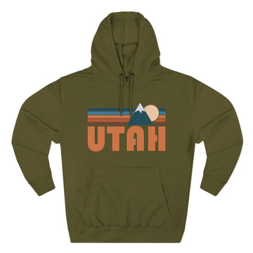 Buy army-green Utah Hoodie - Retro Mountain Unisex Sweatshirt