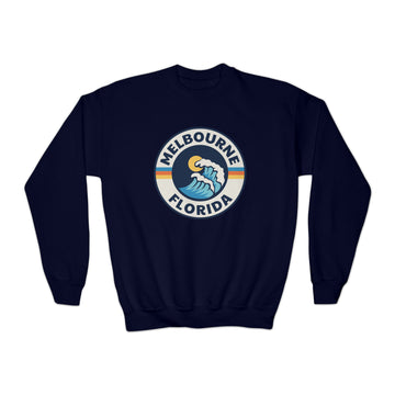 Buy navy Melbourne, Florida Youth Sweatshirt - Unisex Kid's Melbourne Crewneck Sweatshirt