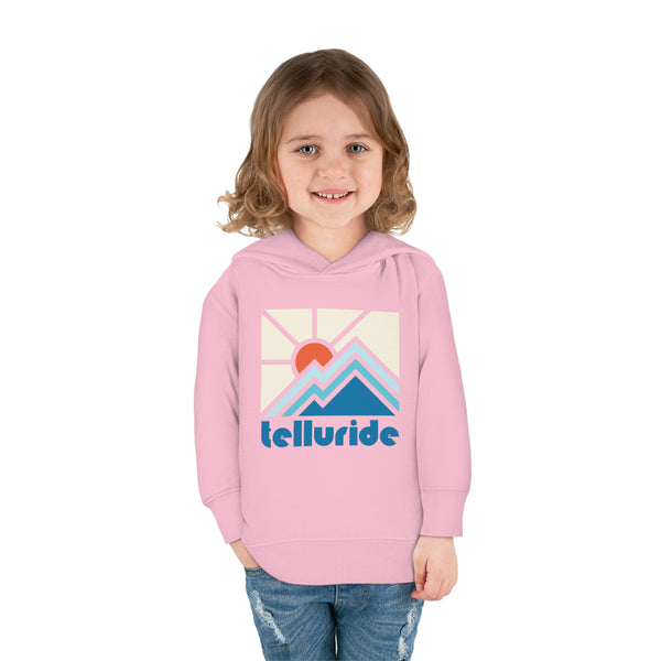 Telluride, Colorado Toddler Hoodie - Minimal Style Unisex Telluride Toddler Sweatshirt