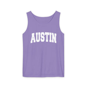 Buy violet Austin, Texas Tank Top Unisex | Comfort Colors - 100% Cotton