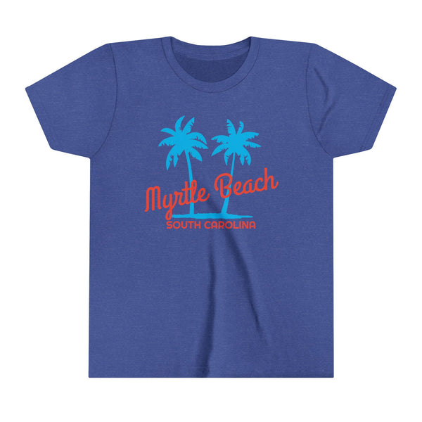 Myrtle Beach, South Carolina Youth Shirt - Retro Palm Tree Myrtle Beach Kid's T-Shirt