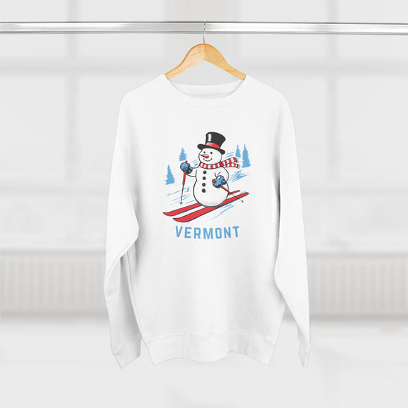 Premium Vermont Skiing Snowman Sweatshirt