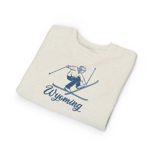 Wyoming Toddler Sweatshirt - Vintage Ski Wyoming Toddler Crewneck Sweatshirt