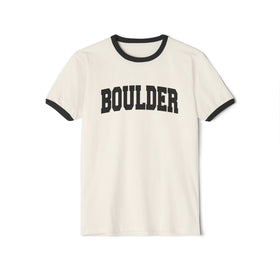 Boulder, Colorado Cotton Ringer Graphic Tee - Unisex Boulder T Shirt, Vintage Style Tee, Men's/Women's Tee - 0