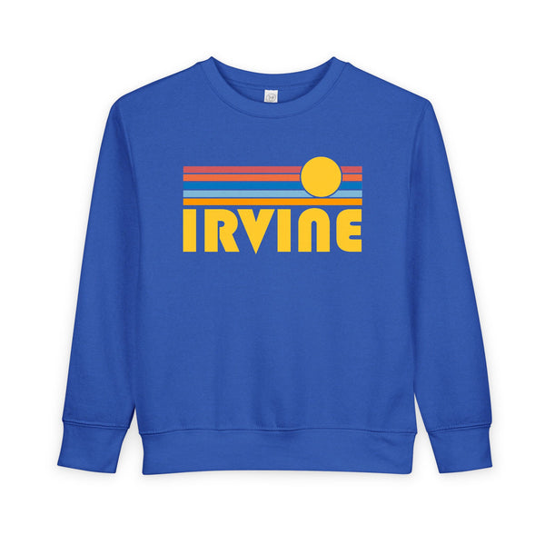 Irvine, California Toddler Sweatshirt - Retro Sun Irvine Toddler Crewneck Sweatshirt