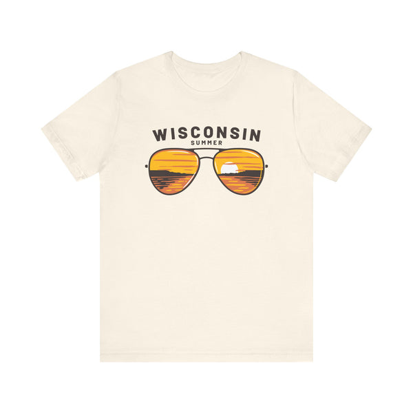 Wisconsin T Shirt - Sunglasses Lake Graphic Wisconsin Tee