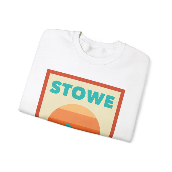 Retro Stowe, Vermont Sweatshirt, Mountain Sun Design, Unisex Crewneck, Gift for Outdoorsy Friends, Vintage Stowe, Vermont Jumper