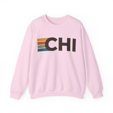 Buy light-pink Chicago, Illinois CHI Retro Stripe Sweatshirt