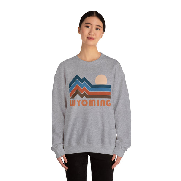 Wyoming Sweatshirt Retro Mountains, Wyoming Unisex Graphic Crewneck