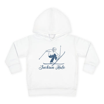 Jackson Hole, Wyoming Toddler Hoodie - Unisex Jackson Hole Vintage Skiing Sweatshirt