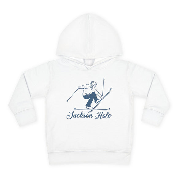 Jackson Hole, Wyoming Toddler Hoodie - Unisex Jackson Hole Vintage Skiing Sweatshirt