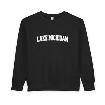 Buy black Lake Michigan Toddler Sweatshirt - Lake Michigan Toddler Crewneck Sweatshirt