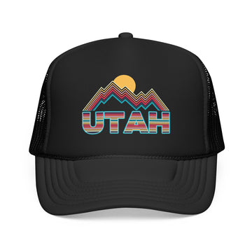 Utah Retro Mountain Trucker Hat — Vintage Scenic Foam Trucker - 0