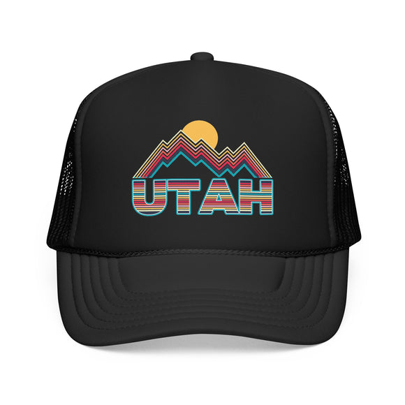Utah Retro Mountain Trucker Hat — Vintage Scenic Foam Trucker