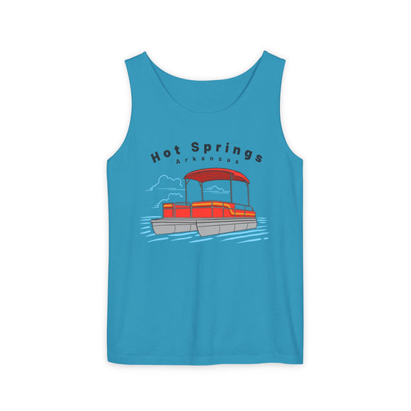 Hot Springs, Arkansas Tank Top Unisex - Pontoon Boat - Comfort Colors - 100% Cotton