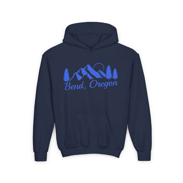 Retro Bend, Oregon Youth Hoodie - Mountain Bend, Oregon Kids Sweatshirt, Cute Bend, Oregon Children's Pullover