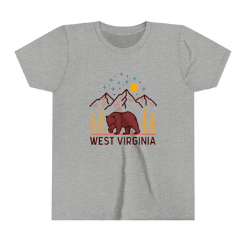 Buy athletic-heather West Virginia Youth T-Shirt - Unisex Kids West Virginia Shirt
