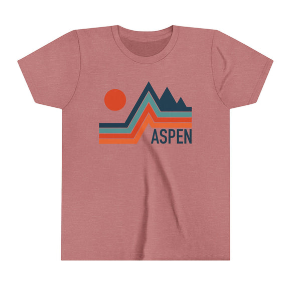 Aspen, Colorado Youth Shirt - Retro Mountain Aspen Kid's T-Shirt