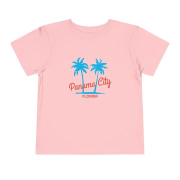 Buy pink Panama City Beach, Florida Toddler T-Shirt - Retro Palm Tree Toddler Panama City Beach Shirt