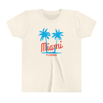Buy natural Miami, Florida Youth Shirt - Retro Palm Tree Miami Kid's T-Shirt