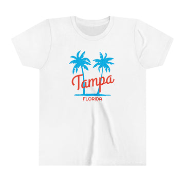 Tampa, Florida Youth Shirt - Retro Palm Tree Tampa Kid's T-Shirt - 0